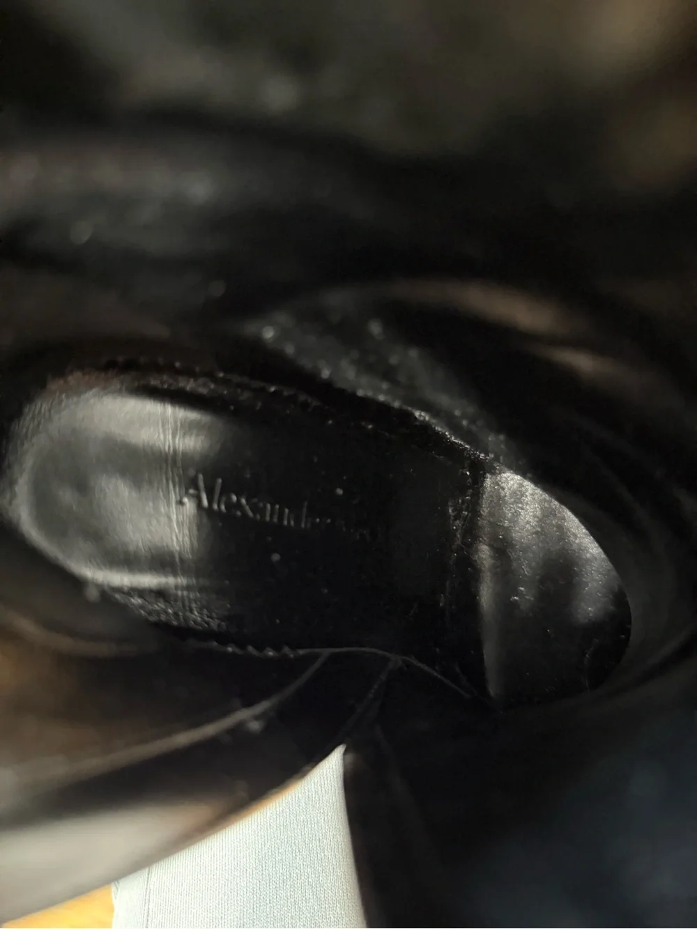 Alexander McQueen Black Leather Platform Ankle Boots